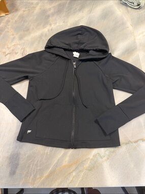 Black Zip-Up Hoodie with Hood
